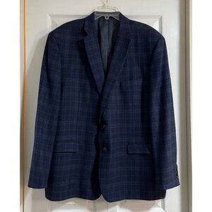 Lauren Ralph Lauren Navy Plaid Blazer Classic Sport Coat Business Casual 50R